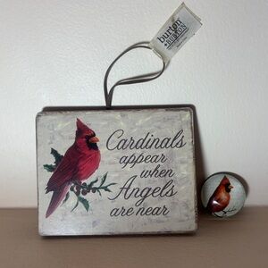 Cardinal Decor Duo: Sign + Magnet